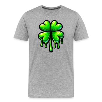 Four-leaf clover - Men's Premium Organic T-Shirt - heather grey - Front - Damien (186cm)