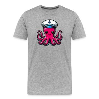 Krake - Männer Premium Bio T-Shirt - Grau meliert - Vorne - Damien (186cm)