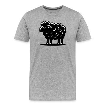 Mouton noir - T-shirt bio Premium Homme - gris chiné - Devant - Damien (186cm)