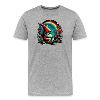 Gnom - Männer Premium Bio T-Shirt - Grau meliert - Vorne - Damien (186cm)