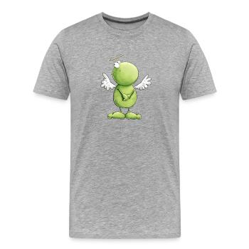 Frog Angel Innocence - Men's Premium Organic T-Shirt - heather grey - Front - Damien (186cm)