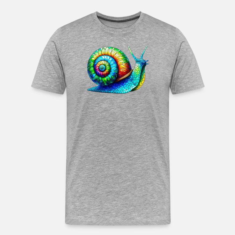 Schnecke - Männer Premium Bio T-Shirt - Grau meliert
