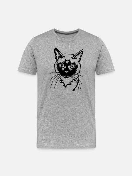 Siamese cat - Men's Premium Organic T-Shirt - heather grey