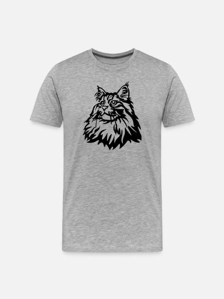 Norwegian Forest Cat - Men's Premium Organic T-Shirt - heather grey
