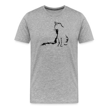 Chat Maine Coon - T-shirt bio Premium Homme - gris chiné - Devant - Damien (186cm)