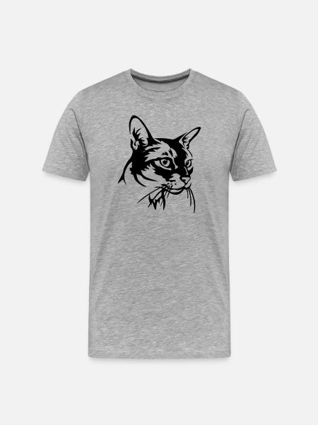Chat abyssin - T-shirt bio Premium Homme - gris chiné