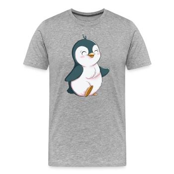 Cute Penguin - Men's Premium Organic T-Shirt - heather grey - Front - Damien (186cm)