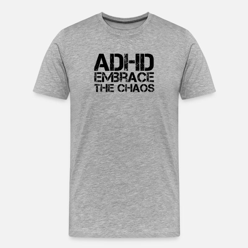 ADHS - Männer Premium Bio T-Shirt - Grau meliert