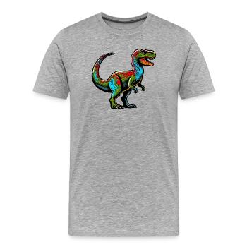 Dinosaure - T-shirt bio Premium Homme - gris chiné - Devant - Damien (186cm)