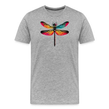 Libellule - T-shirt bio Premium Homme - gris chiné - Devant - Damien (186cm)