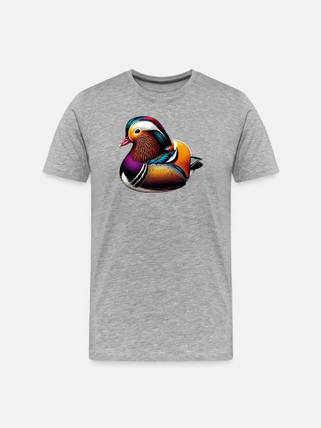 Mandarin duck - Men's Premium Organic T-Shirt - heather grey