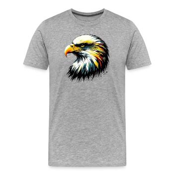 Eagle - Men's Premium Organic T-Shirt - heather grey - Front - Damien (186cm)