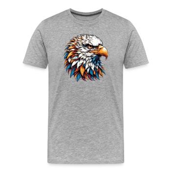 Eagle - Men's Premium Organic T-Shirt - heather grey - Front - Damien (186cm)