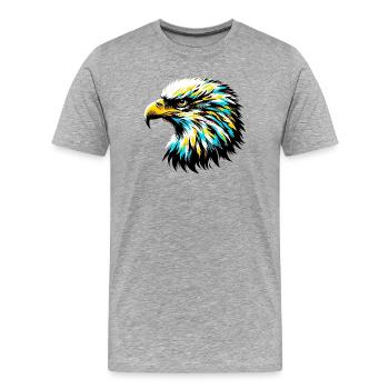 Eagle - Men's Premium Organic T-Shirt - heather grey - Front - Damien (186cm)