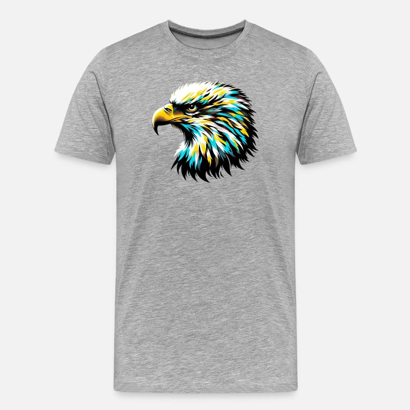 Adler - Männer Premium Bio T-Shirt - Grau meliert
