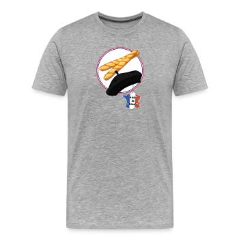 Hergestellt in Frankreich - Männer Premium Bio T-Shirt - Grau meliert - Vorne - Damien (186cm)