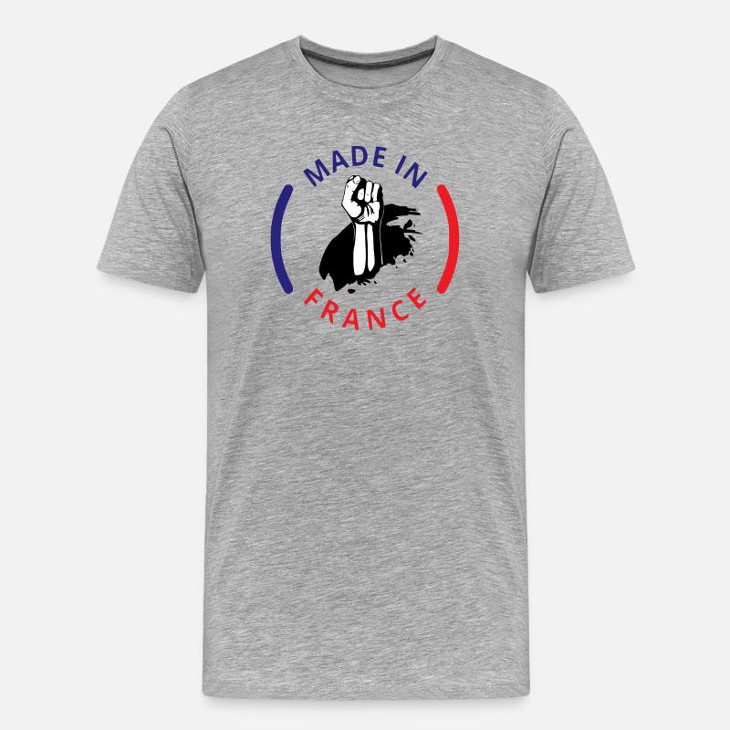 Hergestellt in Frankreich - Männer Premium Bio T-Shirt - Grau meliert