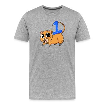 Number 1 Number One - Quokka Motif - Men's Premium Organic T-Shirt - heather grey - Front - Damien (186cm)