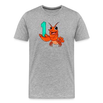 Number 1 Number One - Lobster Motif - Men's Premium Organic T-Shirt - heather grey - Front - Damien (186cm)