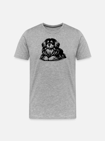Tibetan Spaniel - Men's Premium Organic T-Shirt - heather grey