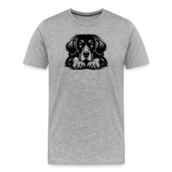 Tête de grand danois tibétain avec pattes - T-shirt bio Premium Homme - gris chiné - Devant - Damien (186cm)