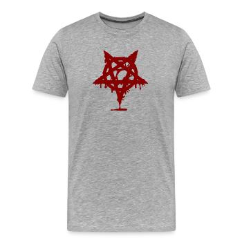 pentagram muster, blutflecken, okkultistisch - Männer Premium Bio T-Shirt - Grau meliert - Vorne - Damien (186cm)