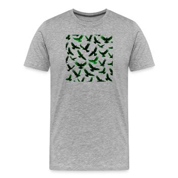 Goth muster, Kolkraben, animal prints - Männer Premium Bio T-Shirt - Grau meliert - Vorne - Damien (186cm)