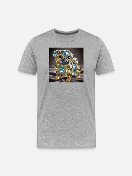 Luxury Crystal Dog Sculpture - Men's Premium Organic T-Shirt - heather grey