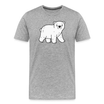 Ours blanc - T-shirt bio Premium Homme - gris chiné - Devant - Damien (186cm)