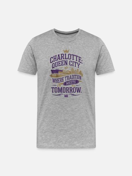 Charlotte: Queen City, Where Tradition Meets - Men's Premium Organic T-Shirt - heather grey