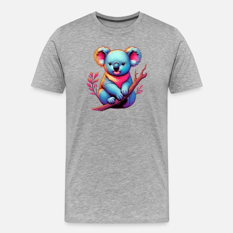 Koala - Männer Premium Bio T-Shirt - Grau meliert