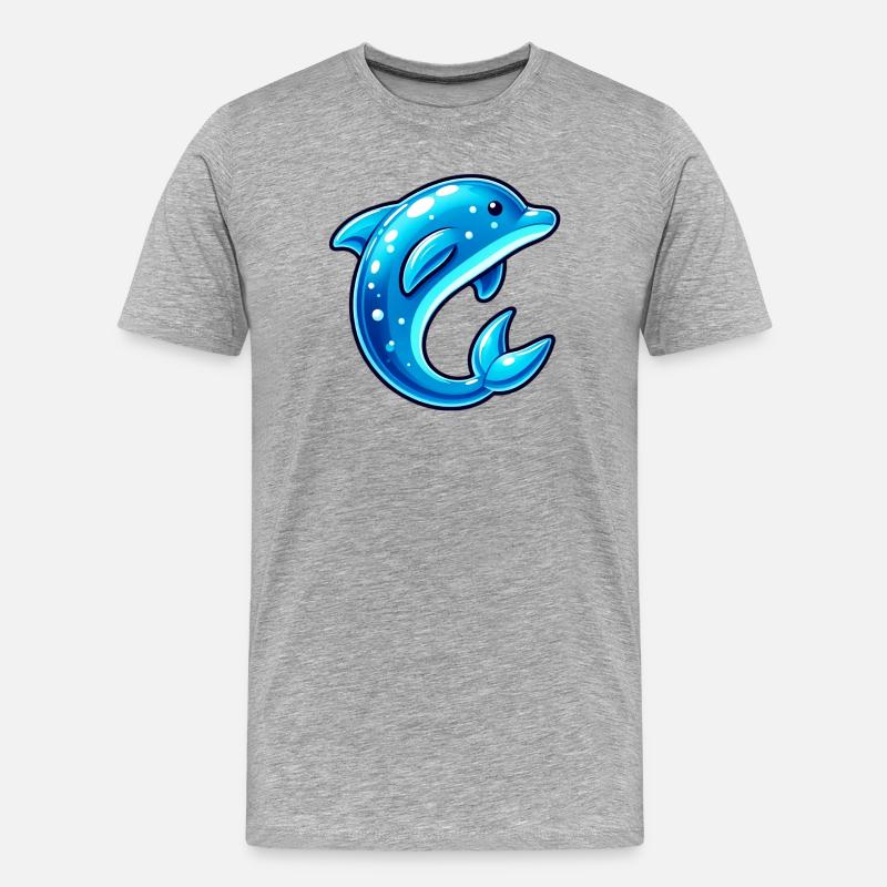 Delfin - Männer Premium Bio T-Shirt - Grau meliert