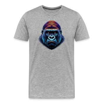 Gorilla - Men's Premium Organic T-Shirt - heather grey - Front - Damien (186cm)