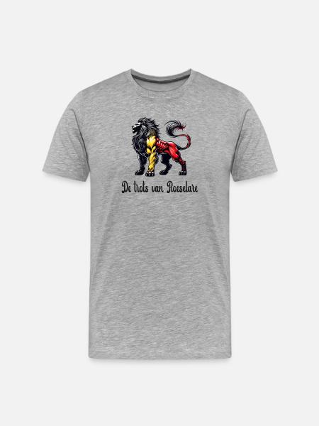 Roeselare lion flag design - Men's Premium Organic T-Shirt - heather grey