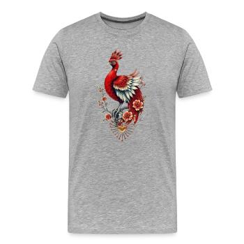 Starren Sie in die Unendlichkeit auf einen majestätischen Vogel - Männer Premium Bio T-Shirt - Grau meliert - Vorne - Damien (186cm)