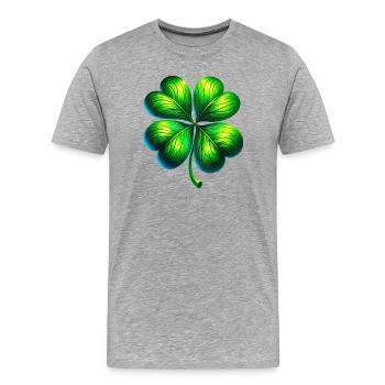 Trèfle à quatre feuilles - T-shirt bio Premium Homme - gris chiné - Devant - Damien (186cm)