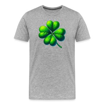 Trèfle à quatre feuilles - T-shirt bio Premium Homme - gris chiné - Devant - Damien (186cm)