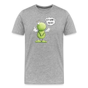 Frosch Engel Unschuld Ich War's Nicht - Männer Premium Bio T-Shirt - Grau meliert - Vorne - Damien (186cm)