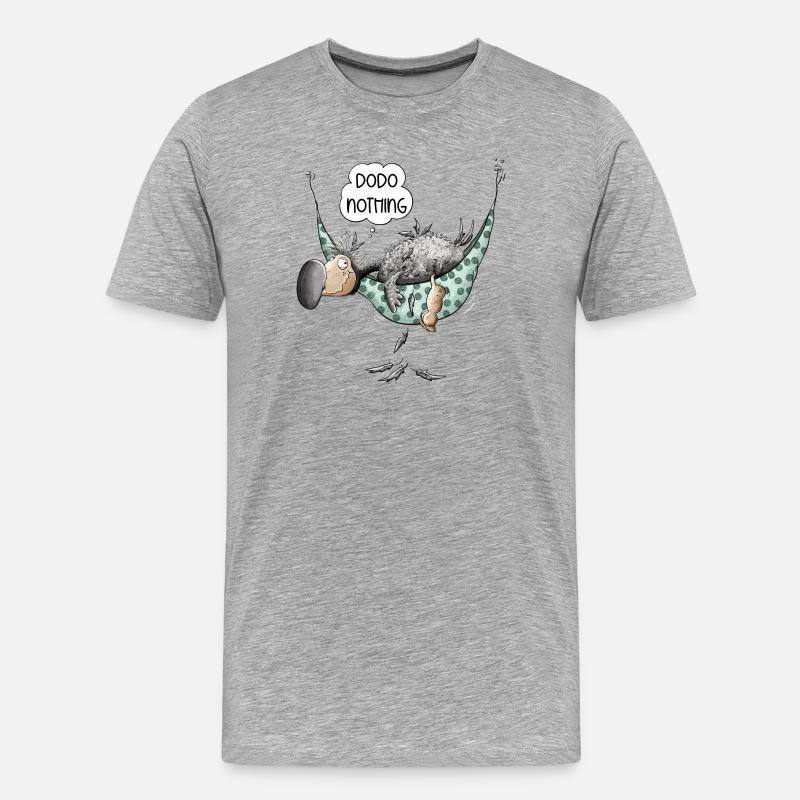 Dodo Noting Chillt In Hängematte - Männer Premium Bio T-Shirt - Grau meliert