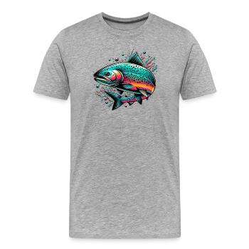 Saumon - T-shirt bio Premium Homme - gris chiné - Devant - Damien (186cm)
