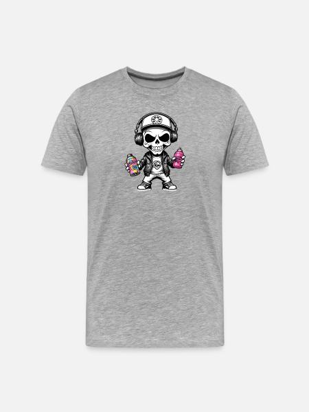 Graffiti Sprayer - Männer Premium Bio T-Shirt - Grau meliert