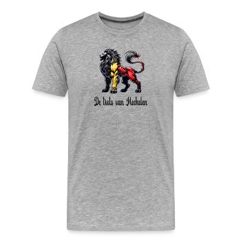 Motif du drapeau lion de Malines - T-shirt bio Premium Homme - gris chiné - Devant - Damien (186cm)