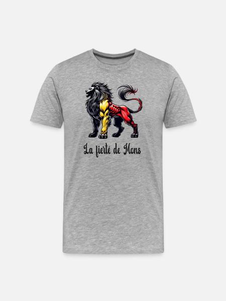 Mons lion flag design - Men's Premium Organic T-Shirt - heather grey