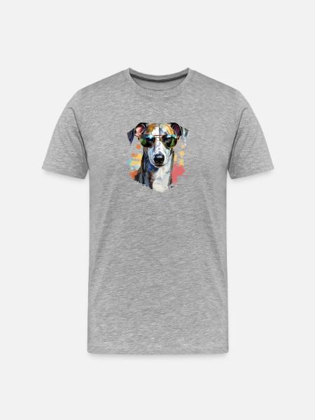 Greyhound with sunglasses - Men's Premium Organic T-Shirt - heather grey
