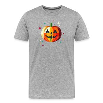 citrouille magique d’Halloween aux couleurs vives - T-shirt bio Premium Homme - gris chiné - Devant - Damien (186cm)