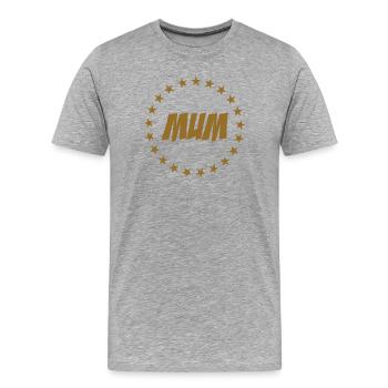 Maman d'Amour - Muttertag - Männer Premium Bio T-Shirt - Grau meliert - Vorne - Damien (186cm)