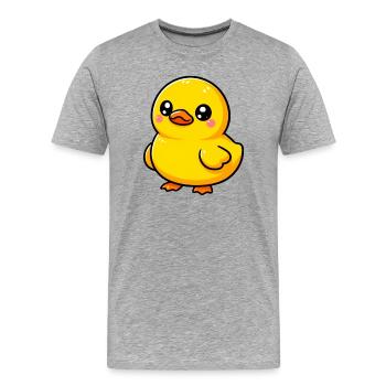 Caneton Canard Canard Canard - T-shirt bio Premium Homme - gris chiné - Devant - Damien (186cm)