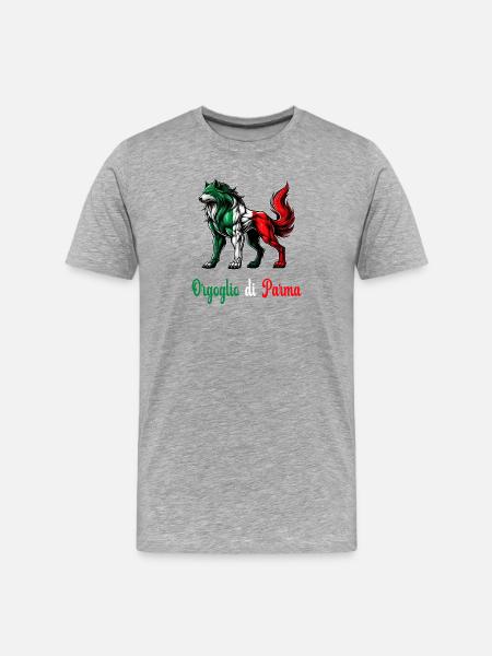 Parma Italiens flags stolthed - Herre Premium T-shirt økologisk - grå meleret