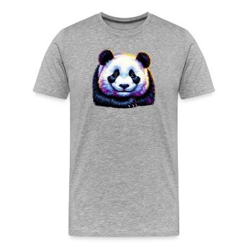 Panda - Männer Premium Bio T-Shirt - Grau meliert - Vorne - Damien (186cm)