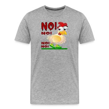 ANTWORT NEIN - HÜHNERSTALL - Männer Premium Bio T-Shirt - Grau meliert - Vorne - Damien (186cm)